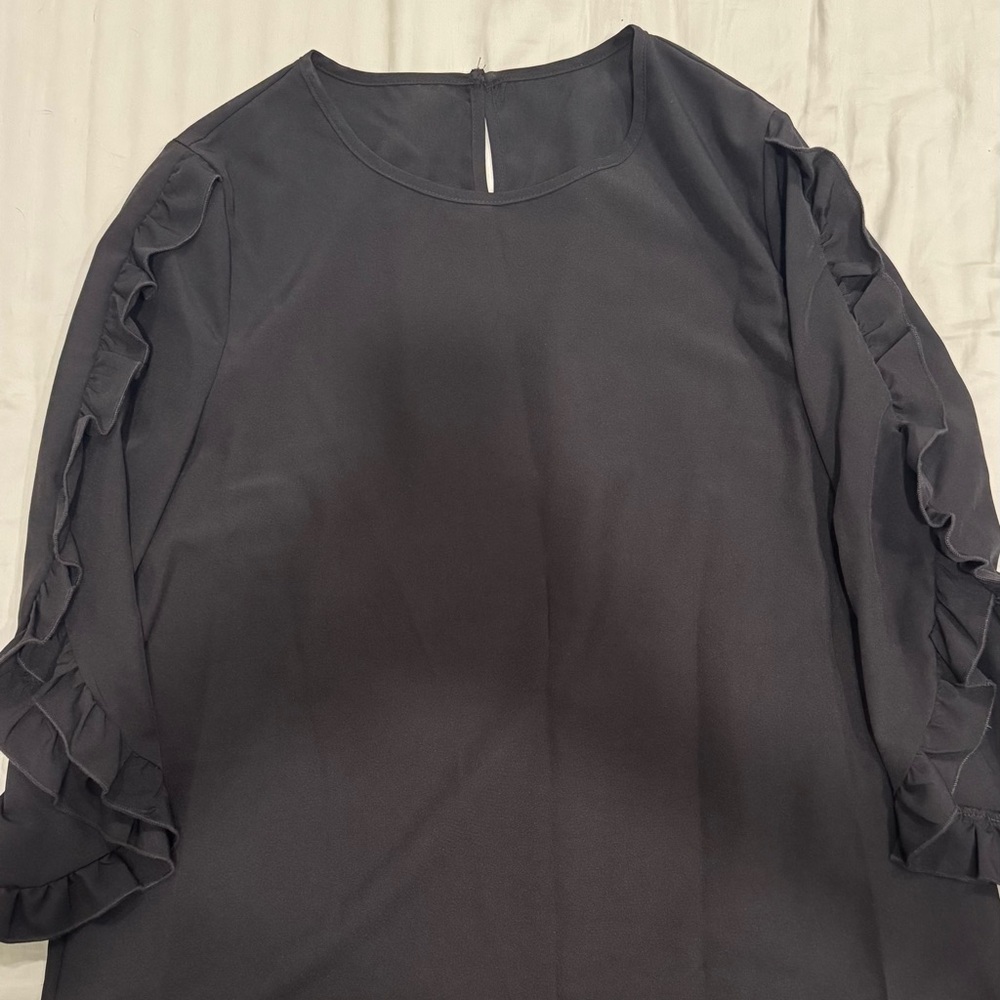Elegant Black Ruffle Sleeve Top